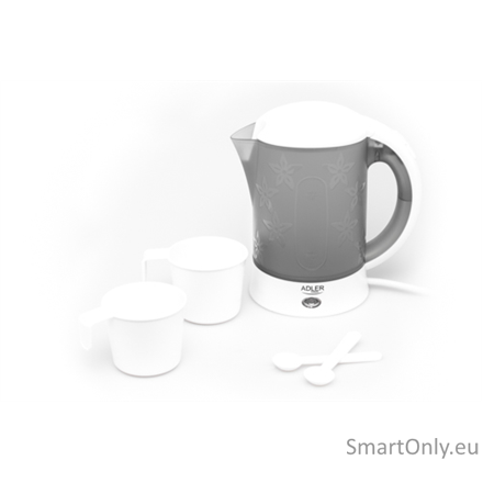 Adler Travel Kettle AD 1268 Standard 600 W 0.6 L Plastic White 1 Adler Travel Kettle AD 1268 Standard 600 W 0.6 L Plastic White 1