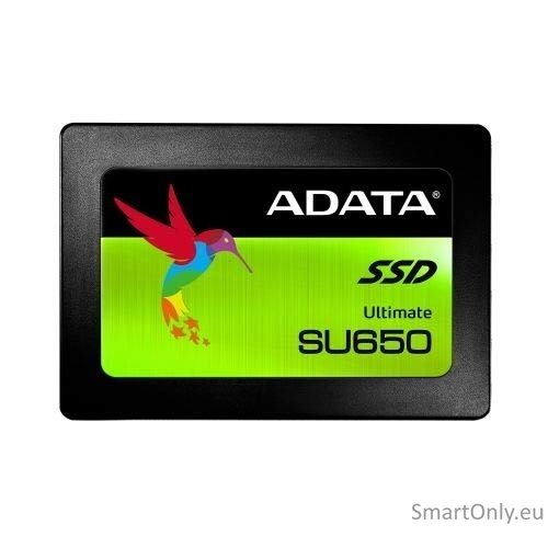ADATA | Ultimate SU650 | ASU650SS-240GT-R | 240 GB | SSD form factor 2.5” | Solid-state drive interface SATA | Read speed 520 MB/s | Write speed 450 MB/s