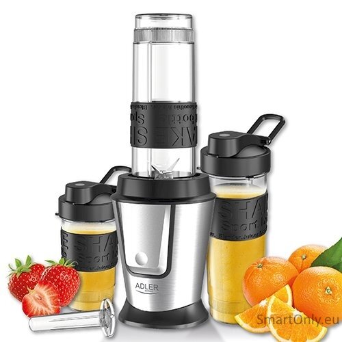 Adler Blender AD 4081 Tabletop 800 W Jar material BPA Free Plastic Jar capacity 0.57 and 0.4 L Ice crushing Black/Stainless steel New Adler Blender AD 4081 Tabletop 800 W Jar material BPA Free Plastic Jar capacity 0.57 and 0.4 L Ice crushing Black/Stainless steel New
