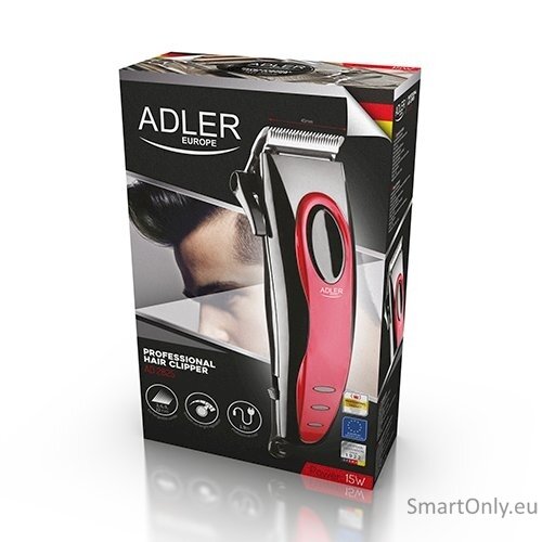 Adler Hair clipper AD 2825 Corded, Red 5 Adler Hair clipper AD 2825 Corded, Red 5