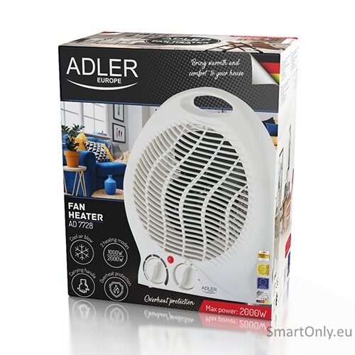 Adler | Heater | AD 7728 | Fan Heater | 2000 W | Number of power levels 2 | White 5 Adler | Heater | AD 7728 | Fan Heater | 2000 W | Number of power levels 2 | White 5