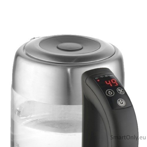 Adler Kettle AD 1247 NEW With electronic control 1850 - 2200 W 1.7 L Stainless steel, glass 360° rotational base Stainless steel/Transparent 4 Adler Kettle AD 1247 NEW With electronic control 1850 - 2200 W 1.7 L Stainless steel, glass 360° rotational base Stainless steel/Transparent 4