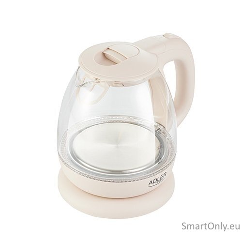 Adler | Kettle | AD 1283C | Electric | 900 W | 1 L | Glass/Stainless steel | 360° rotational base | Cream 2 Adler | Kettle | AD 1283C | Electric | 900 W | 1 L | Glass/Stainless steel | 360° rotational base | Cream 2