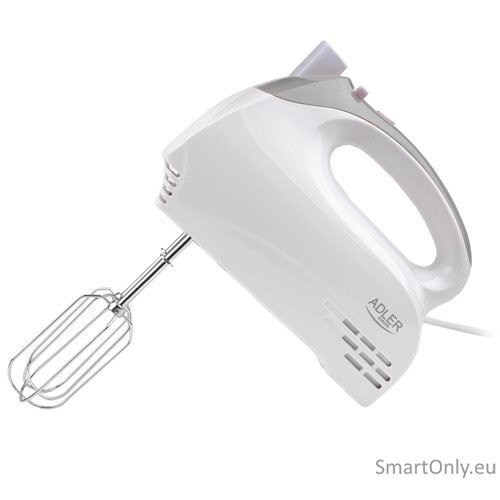 Adler Mixer AD 4201 g Hand Mixer 300 W Number of speeds 5 Turbo mode White 1 Adler Mixer AD 4201 g Hand Mixer 300 W Number of speeds 5 Turbo mode White 1
