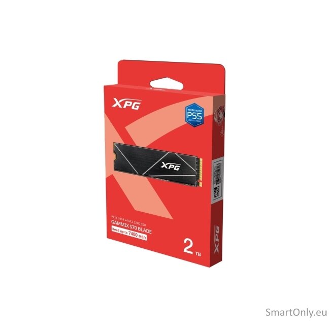ADATA | XPG Gammix S70 BLADE | 2000 GB | SSD form factor M.2 2280 | Solid-state drive interface PCIe Gen4x4 | Read speed 7400 MB/s | Write speed 6400 MB/s 10 ADATA | XPG Gammix S70 BLADE | 2000 GB | SSD form factor M.2 2280 | Solid-state drive interface PCIe Gen4x4 | Read speed 7400 MB/s | Write speed 6400 MB/s 10