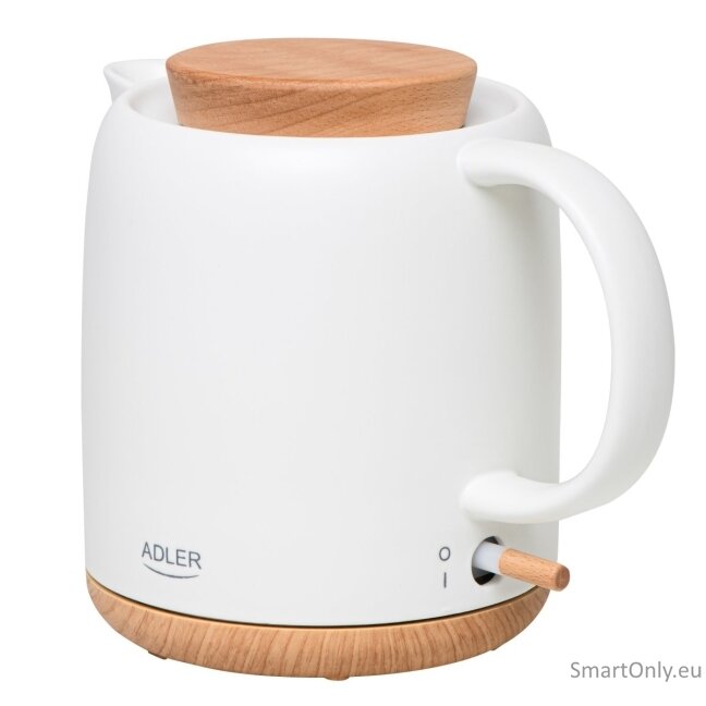 Adler Electric Kettle | AD 1304 | Electric | 1200 W | 1 L | Ceramic | 360° rotational base | White 2