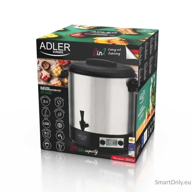 Adler Electric pot/Cooker AD 4496 2600W 28L Stainless steel Black EU Plug 4 Adler Electric pot/Cooker AD 4496 2600W 28L Stainless steel Black EU Plug 4