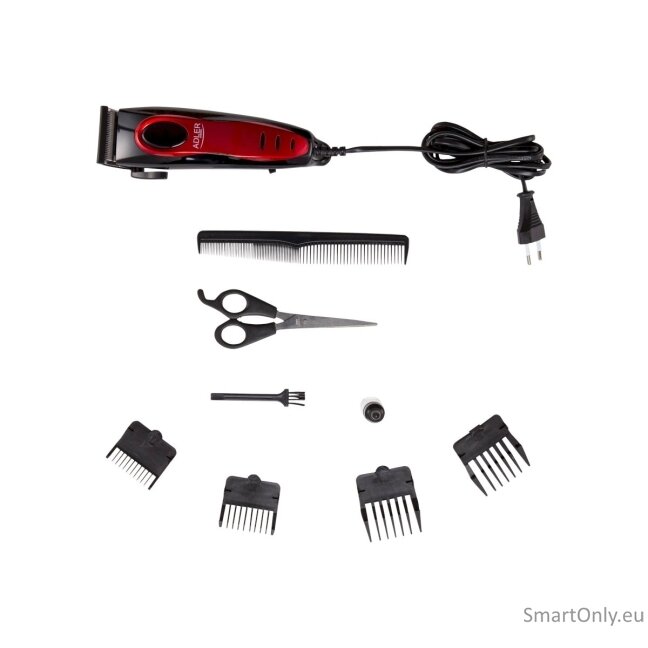 Adler Hair clipper AD 2825 Corded, Red 6 Adler Hair clipper AD 2825 Corded, Red 6