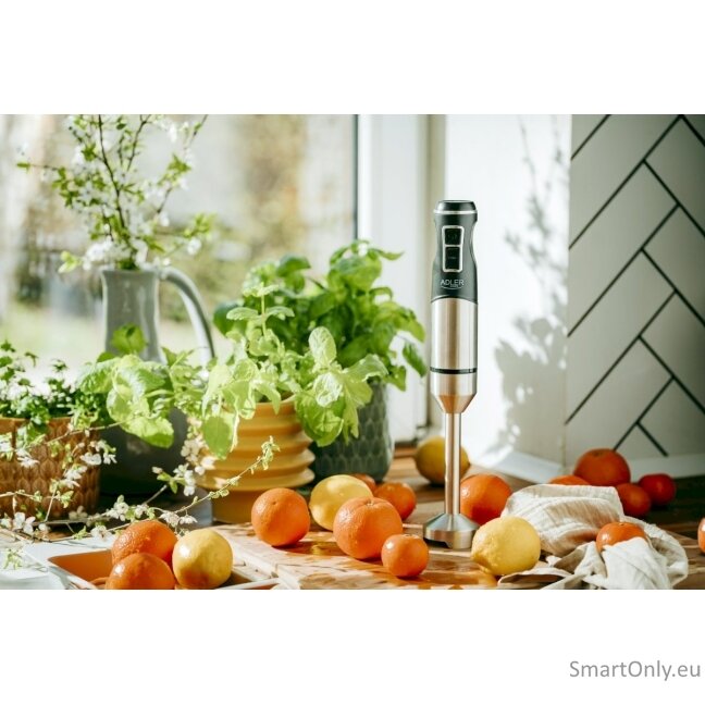Adler | Hand Blender | AD 4628 | Hand Blender | 1900 W | Number of speeds 1 | Turbo mode | Ice crushing | Stainless Steel/Black 7 Adler | Hand Blender | AD 4628 | Hand Blender | 1900 W | Number of speeds 1 | Turbo mode | Ice crushing | Stainless Steel/Black 7
