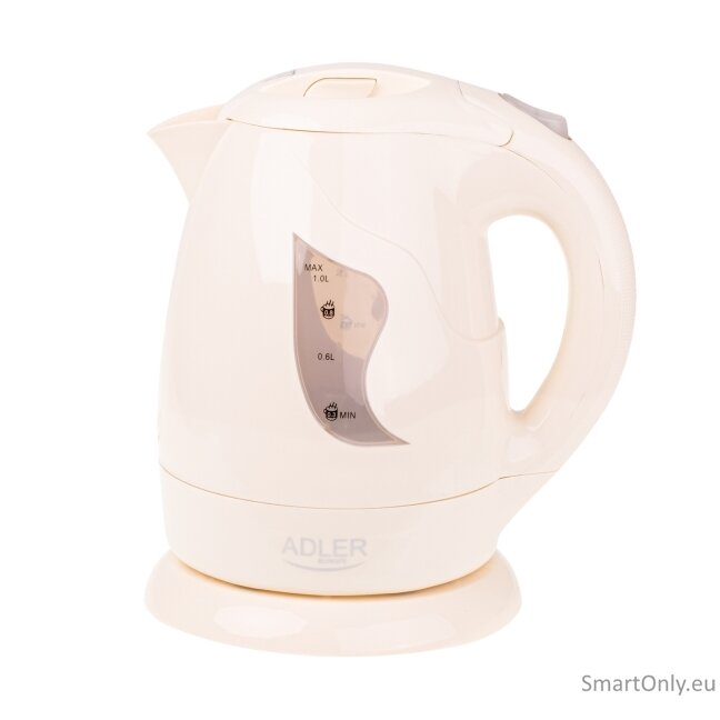 Adler | Kettle | AD 08 b | Standard | 850 W | 1 L | Plastic | 360° rotational base | Beige 3