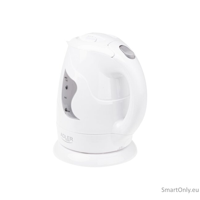 Adler | Kettle | AD 08 | Standard | 850 W | 1 L | Plastic | 360° rotational base | White 4 Adler | Kettle | AD 08 | Standard | 850 W | 1 L | Plastic | 360° rotational base | White 4
