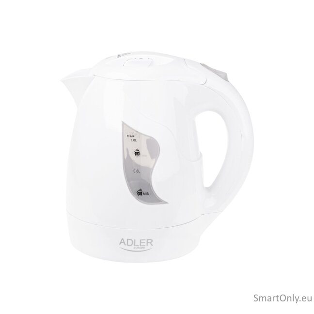 Adler | Kettle | AD 08 | Standard | 850 W | 1 L | Plastic | 360° rotational base | White 5
