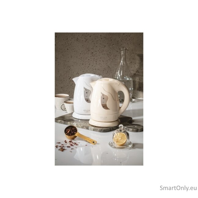 Adler | Kettle | AD 08 | Standard | 850 W | 1 L | Plastic | 360° rotational base | White 9