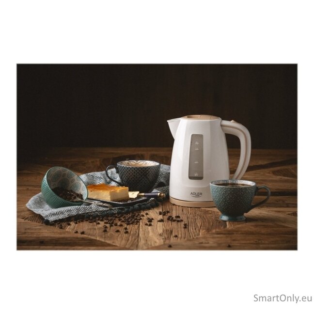 Adler Kettle AD 1264 Standard 2200 W 1.7 L Plastic 360° rotational base White 8 Adler Kettle AD 1264 Standard 2200 W 1.7 L Plastic 360° rotational base White 8