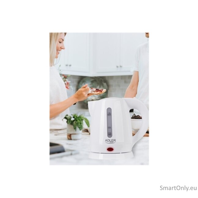 Adler | Kettle | AD 1272 | Electric | 1600 W | 1 L | Stainless steel/Polypropylene | 360° rotational base | White 10 Adler | Kettle | AD 1272 | Electric | 1600 W | 1 L | Stainless steel/Polypropylene | 360° rotational base | White 10