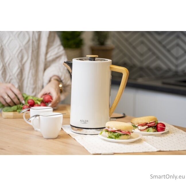 Adler | Kettle | AD 1347w | Electric | 2200 W | 1.5 L | Stainless steel | 360° rotational base | White 6 Adler | Kettle | AD 1347w | Electric | 2200 W | 1.5 L | Stainless steel | 360° rotational base | White 6