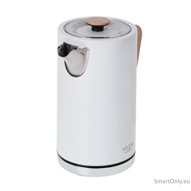 Adler | Kettle | AD 1347w | Electric | 2200 W | 1.5 L | Stainless steel | 360° rotational base | White 2