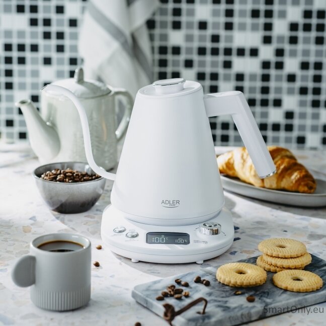 Adler | Kettle | AD 1349w | Electric | 1100 W | 1 L | Stainless Steel | 360° rotational base | White 10 Adler | Kettle | AD 1349w | Electric | 1100 W | 1 L | Stainless Steel | 360° rotational base | White 10