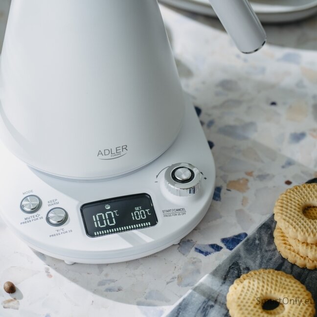 Adler | Kettle | AD 1349w | Electric | 1100 W | 1 L | Stainless Steel | 360° rotational base | White 8 Adler | Kettle | AD 1349w | Electric | 1100 W | 1 L | Stainless Steel | 360° rotational base | White 8