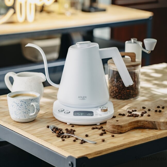 Adler | Kettle | AD 1349w | Electric | 1100 W | 1 L | Stainless Steel | 360° rotational base | White 9 Adler | Kettle | AD 1349w | Electric | 1100 W | 1 L | Stainless Steel | 360° rotational base | White 9