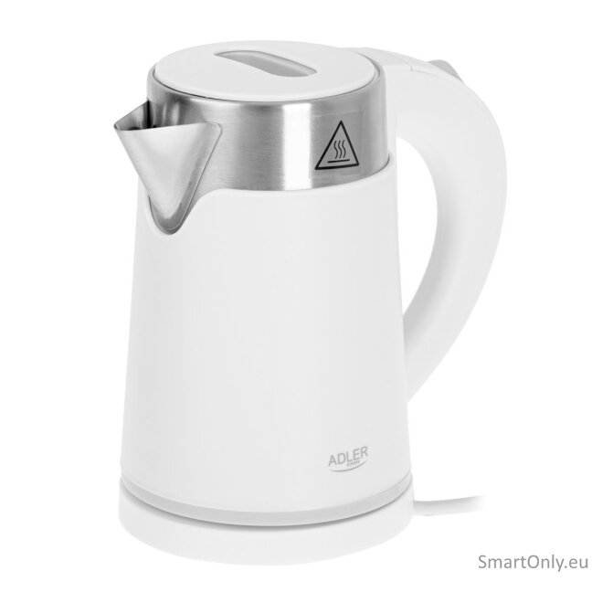 Adler | Kettle | AD 1372 | Electric | 800 W | 0.6 L | Plastic/Stainless steel | 360° rotational base | White 2 Adler | Kettle | AD 1372 | Electric | 800 W | 0.6 L | Plastic/Stainless steel | 360° rotational base | White 2