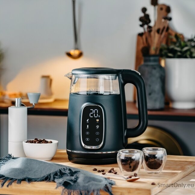 Adler Kettle with LED Display | AD 1305 | Electric | 2200 W | 1.7 L | Plastic | 360° rotational base | Black/Silver 8 Adler Kettle with LED Display | AD 1305 | Electric | 2200 W | 1.7 L | Plastic | 360° rotational base | Black/Silver 8