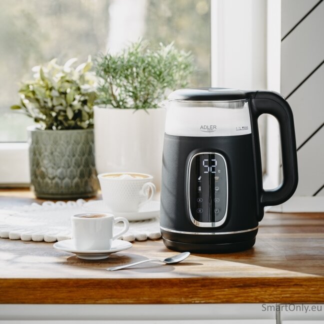 Adler Kettle with LED Display | AD 1305 | Electric | 2200 W | 1.7 L | Plastic | 360° rotational base | Black/Silver 9 Adler Kettle with LED Display | AD 1305 | Electric | 2200 W | 1.7 L | Plastic | 360° rotational base | Black/Silver 9