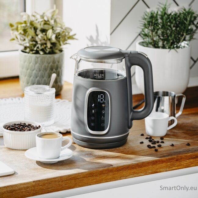 Adler Kettle with LED Display | AD 1305 | Electric | 2200 W | 1.7 L | Plastic | 360° rotational base | Grey 9