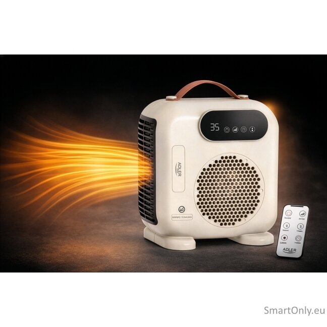Adler LED Fan Heater with Remote Control | AD 7756 | Fan heater | 2000 W | Beige | IPX0 7 Adler LED Fan Heater with Remote Control | AD 7756 | Fan heater | 2000 W | Beige | IPX0 7