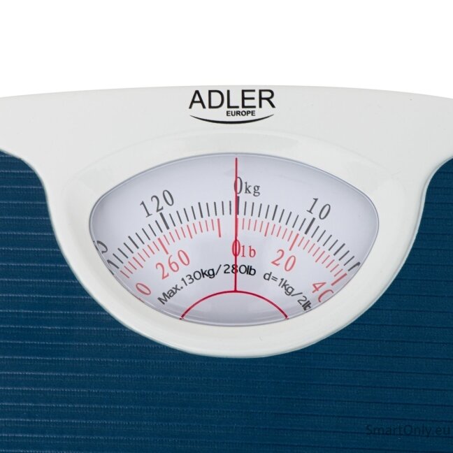 Adler | Mechanical bathroom scale | AD 8151b | Maximum weight (capacity) 130 kg | Accuracy 1000 g | Blue/White 2 Adler | Mechanical bathroom scale | AD 8151b | Maximum weight (capacity) 130 kg | Accuracy 1000 g | Blue/White 2