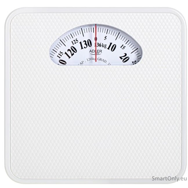 Adler | Mechanical Bathroom Scale | AD 8179w | Maximum weight (capacity) 136 kg | Accuracy 1000 g | White