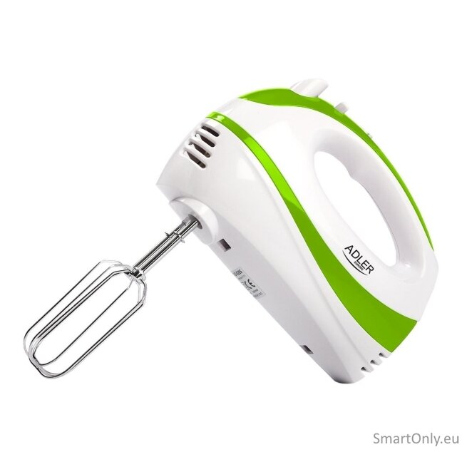 Adler | Mixer | AD 4205 g | Hand Mixer | 300 W | Number of speeds 5 | Turbo mode | White/Green 1