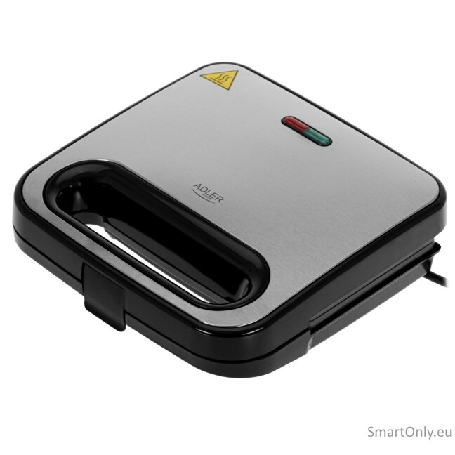 Adler Sandwich Maker | AD 3076 | 1000 W | Number of plates 1 | Black/Silver Adler Sandwich Maker | AD 3076 | 1000 W | Number of plates 1 | Black/Silver