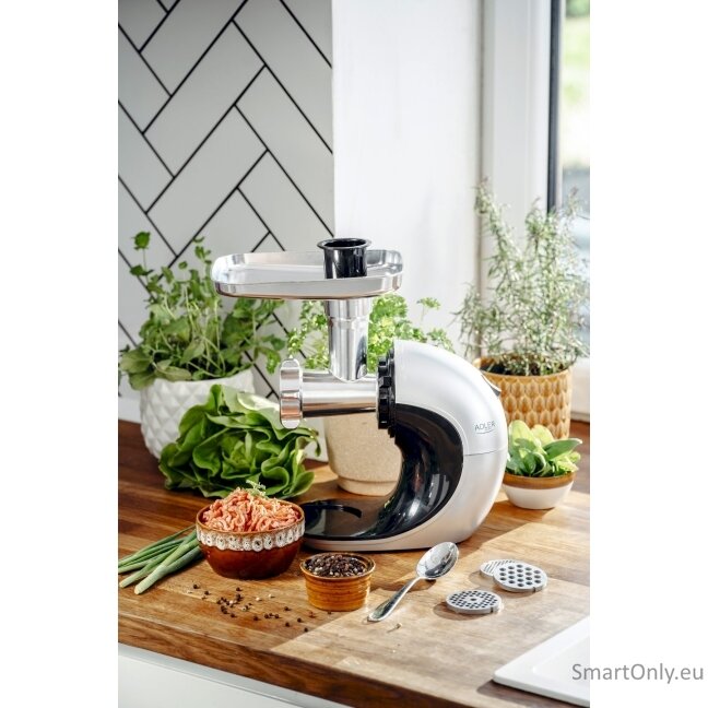 Adler Slow-speed juicer 3in1 - Meat mincer, Juicer, Vegetable grater AD 4131 Type Slow Juicer Stainless Steel 150 W Number of speeds 1 90-105 RPM 8 Adler Slow-speed juicer 3in1 - Meat mincer, Juicer, Vegetable grater AD 4131 Type Slow Juicer Stainless Steel 150 W Number of speeds 1 90-105 RPM 8