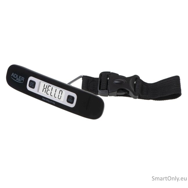 Adler | Travel Luggage Scale | AD 8190 | Maximum weight (capacity) 50 kg | Accuracy 10 g | Black 1 Adler | Travel Luggage Scale | AD 8190 | Maximum weight (capacity) 50 kg | Accuracy 10 g | Black 1