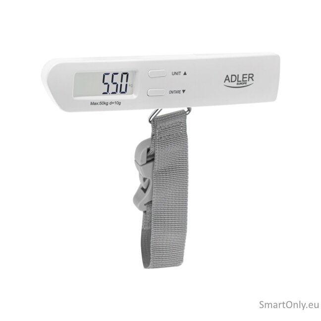 Adler | Travel Luggage Scale | AD 8191 | Maximum weight (capacity) 50 kg | Accuracy 10 g | Grey 7 Adler | Travel Luggage Scale | AD 8191 | Maximum weight (capacity) 50 kg | Accuracy 10 g | Grey 7