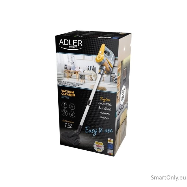 Adler Vacuum Cleaner | AD 7036 | Corded operating | Handheld | 800 W | 220-240 V | Operating radius 6 m | White | Warranty 24 month(s) 12