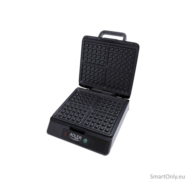 Adler Waffle maker AD 3036 1500 W Number of pastry 4 Belgium Black 3 Adler Waffle maker AD 3036 1500 W Number of pastry 4 Belgium Black 3