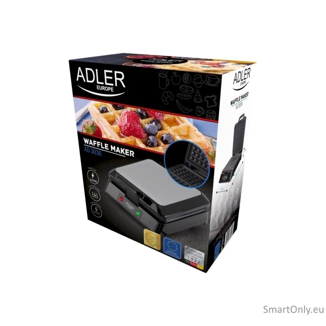 Adler Waffle maker AD 3036 1500 W Number of pastry 4 Belgium Black 5 Adler Waffle maker AD 3036 1500 W Number of pastry 4 Belgium Black 5