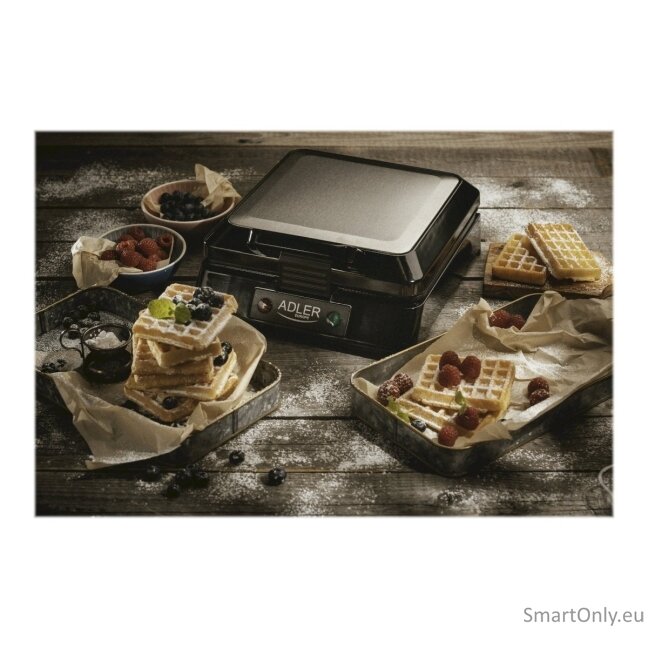 Adler Waffle maker AD 3036 1500 W Number of pastry 4 Belgium Black 8 Adler Waffle maker AD 3036 1500 W Number of pastry 4 Belgium Black 8