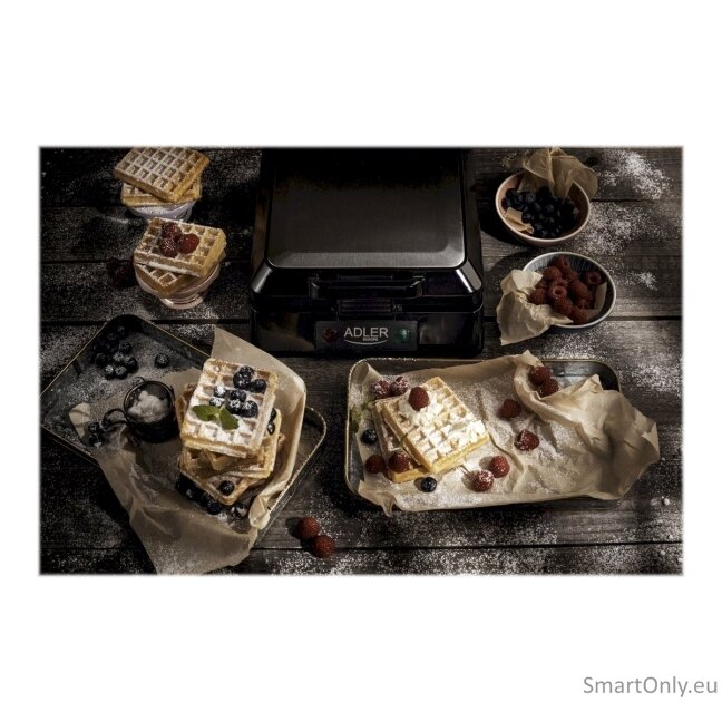 Adler Waffle maker AD 3036 1500 W Number of pastry 4 Belgium Black 9