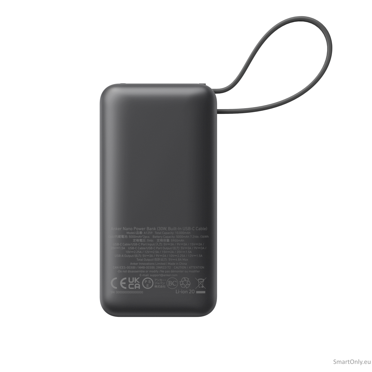 Anker 545 Nano Power Bank 10000mAh, PD 30W, Black | Anker 5 Anker 545 Nano Power Bank 10000mAh, PD 30W, Black | Anker 5