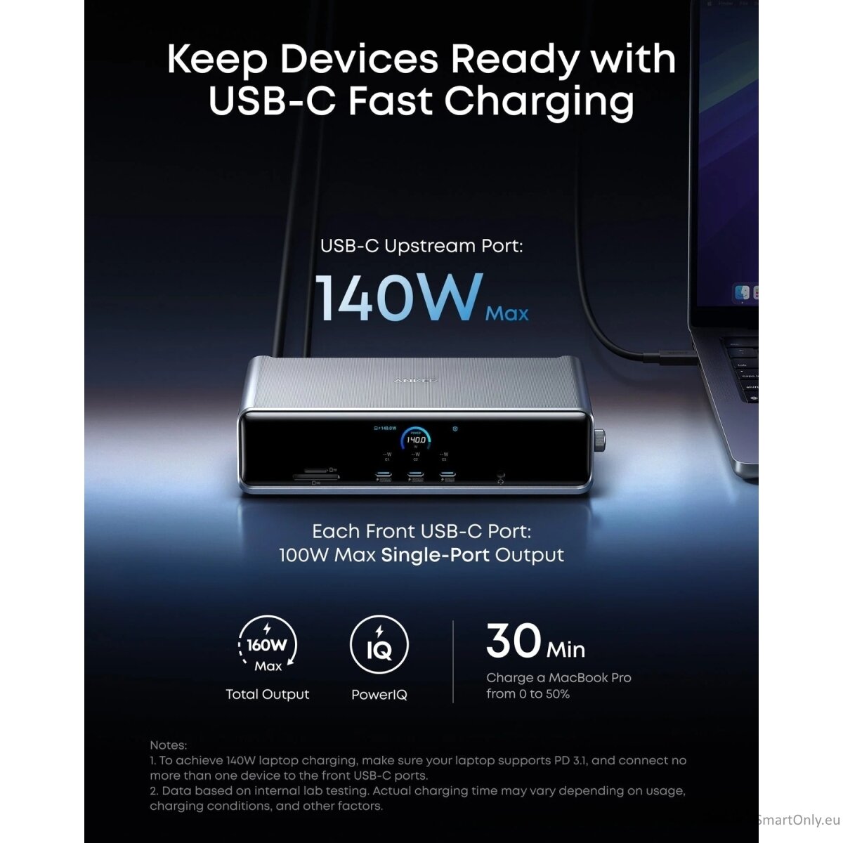 Anker Prime Charging Docking Station 140W, Gray 3 Anker Prime Charging Docking Station 140W, Gray 3