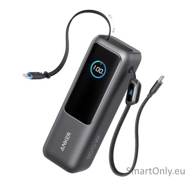 Anker Zolo Powerbank | A1695H11 | 25000 mAh | Built-In USB-C and Retractable Cable) | Grey Anker Zolo Powerbank | A1695H11 | 25000 mAh | Built-In USB-C and Retractable Cable) | Grey