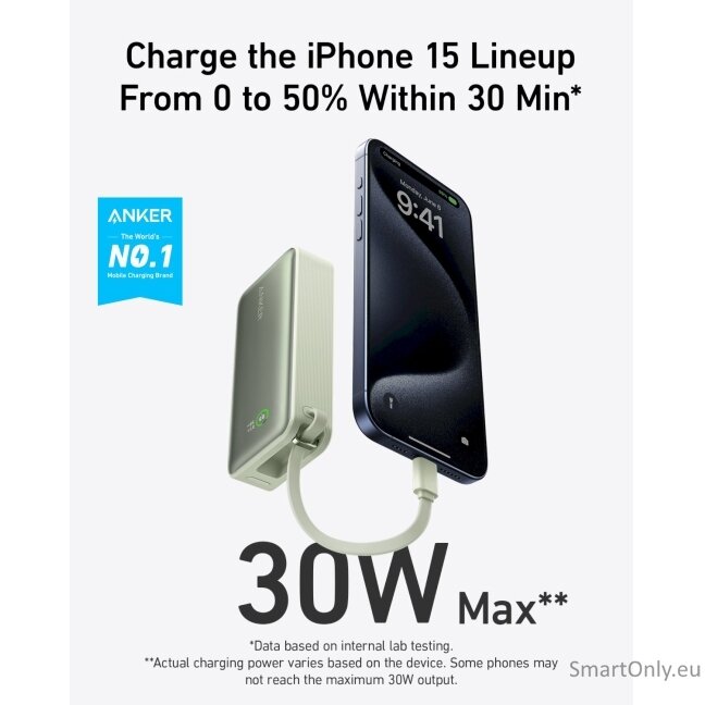 Anker 545 Nano Power Bank 10000mAh, PD 30W, Green | Anker 2 Anker 545 Nano Power Bank 10000mAh, PD 30W, Green | Anker 2