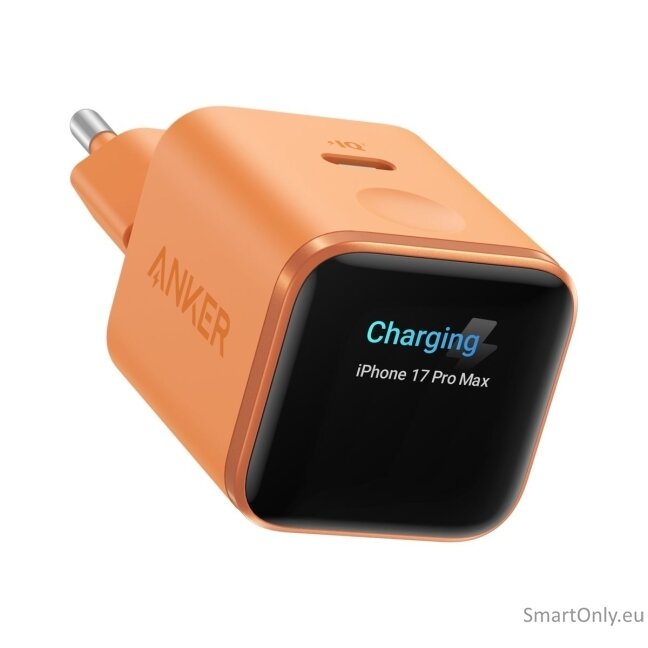 Anker Nano Charger 45W, Smart Display, Orange | 24 pin USB-C Anker Nano Charger 45W, Smart Display, Orange | 24 pin USB-C