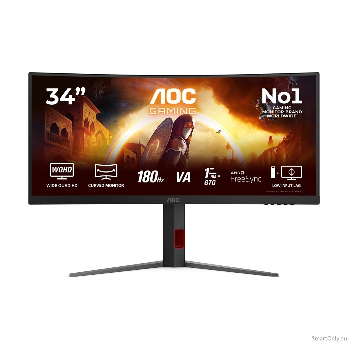 AOC | CU34G4 | 34 " | Fast VA | UWQHD | 21:9 | 180 Hz | 1 ms | 3440 x 1440 pixels | 300 cd/m² | HDMI ports quantity 2 | Black 68