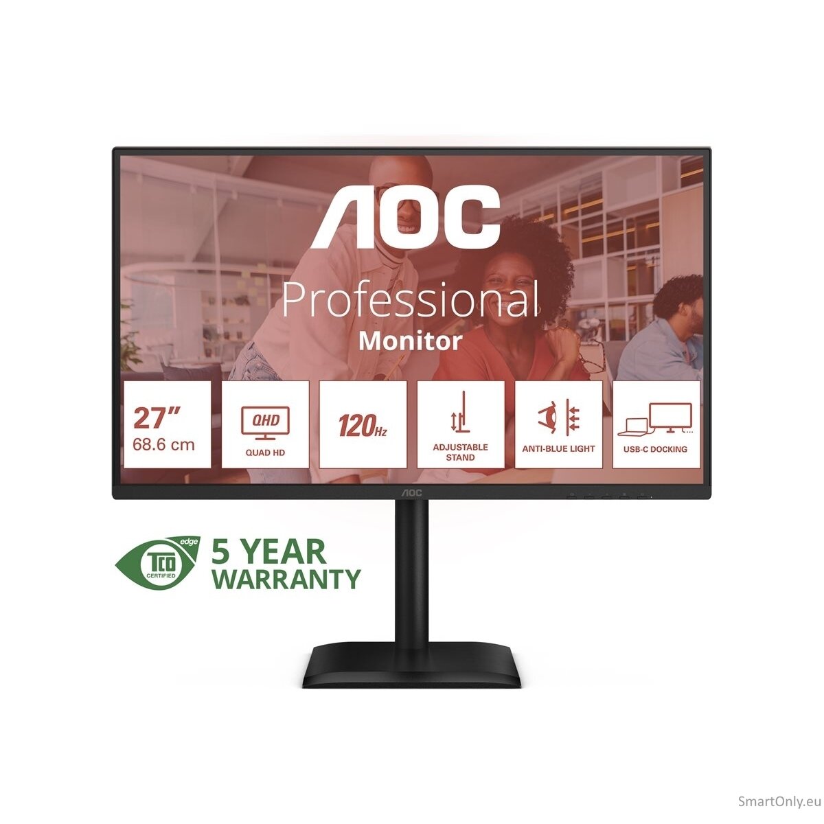 AOC | Q27E4CV | 27 " | IPS | QHD | 16:9 | 120 Hz | 4 ms | 2560 x 1440 pixels | 350 cd/m² | HDMI ports quantity 1 | Black 9