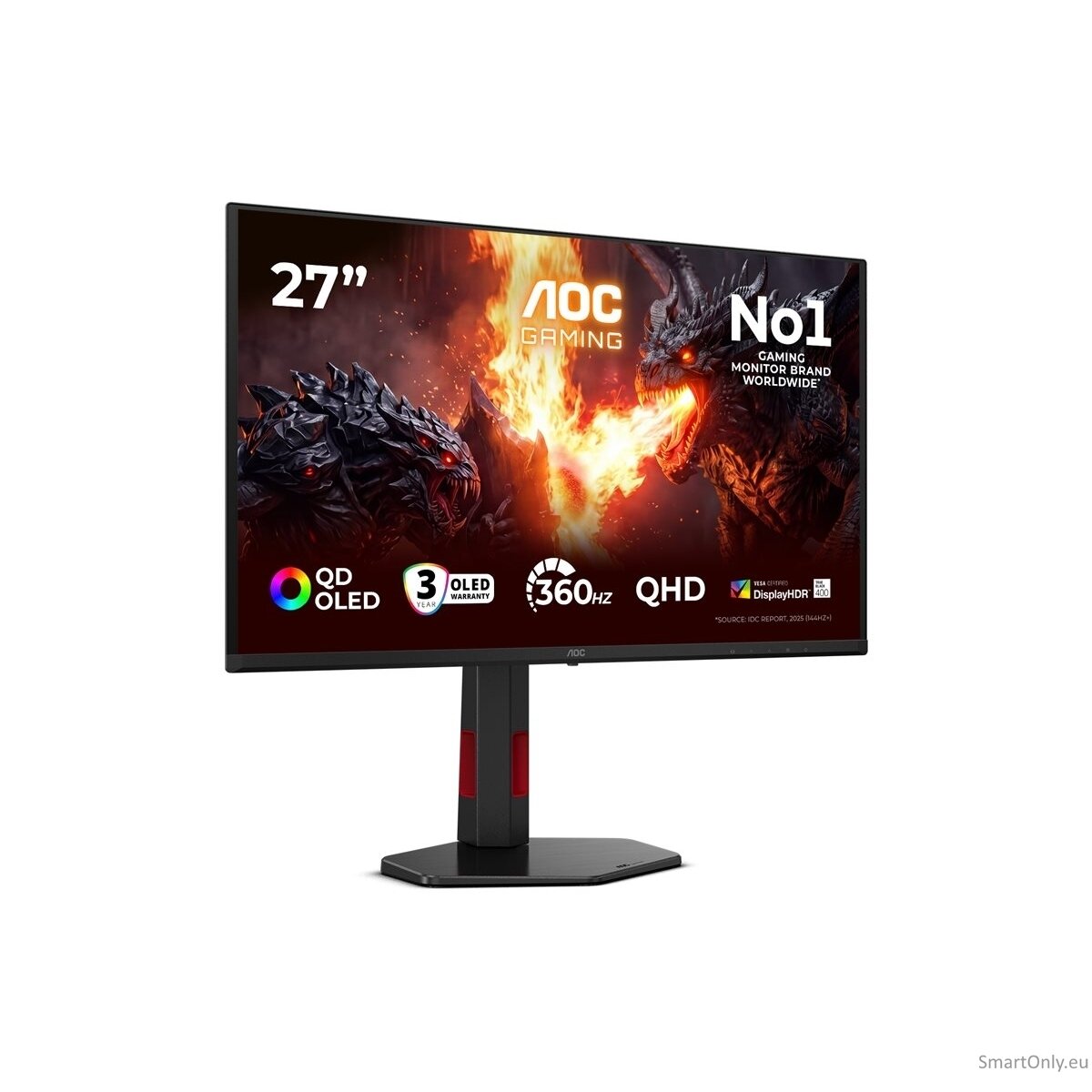 AOC Q27G4SDR | 27 " | QD-OLED | QHD | 16:9 | 360 Hz | 0.03 ms | 2560 x 1440 pixels | 1000 cd/m² | HDMI ports quantity 2 | Black 51 AOC Q27G4SDR | 27 " | QD-OLED | QHD | 16:9 | 360 Hz | 0.03 ms | 2560 x 1440 pixels | 1000 cd/m² | HDMI ports quantity 2 | Black 51