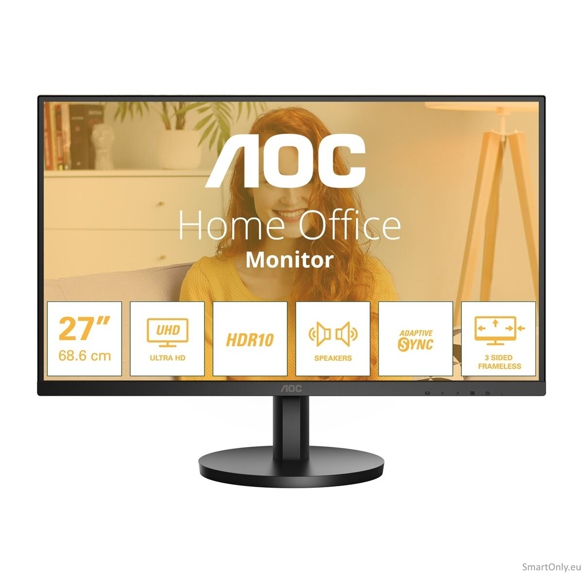 AOC | U27B3A | 27 " | IPS | UHD | 16:9 | 60 Hz | 4 ms | 3840 x 2160 pixels | 350 cd/m² | HDMI ports quantity 2